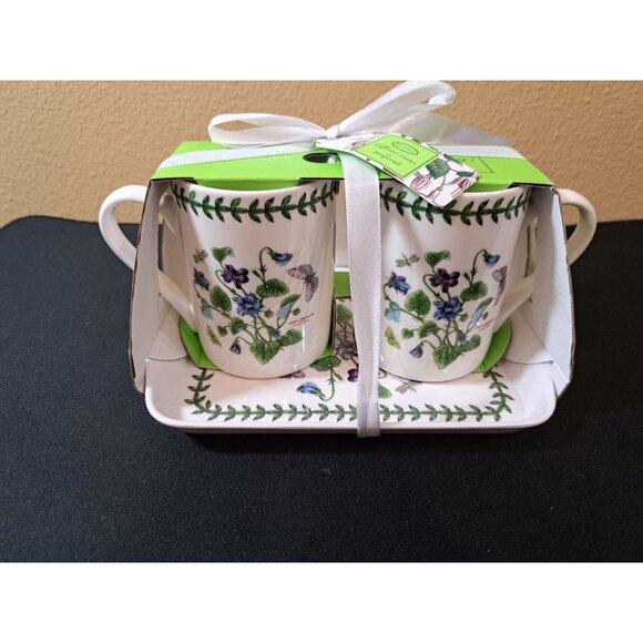 Portmeirion Botanic Garden By Pimpernel Mug & Tray Set Floral Design NEW - Picture 1 of 6